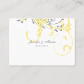 De Placement Carte double florale jaune et gris (Dos)