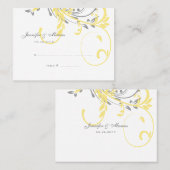 De Placement Carte double florale jaune et gris (Devant / Derrière)