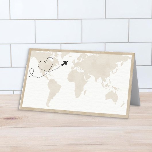 De Placement Carte du Baby shower du Monde Voyage