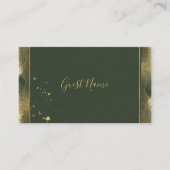 De Placement Carte du nom d'hôte Moss green et or (Devant)