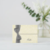 De Placement Carte Ecru et Grey Bow Place - Mariage (Debout devant)