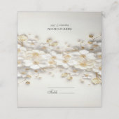 De Placement Carte Feuille ivoire Floral Or Blanc (Extérieur déplié)