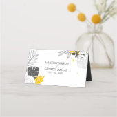 De Placement Carte Feuille Tropical Jaune (Dos)
