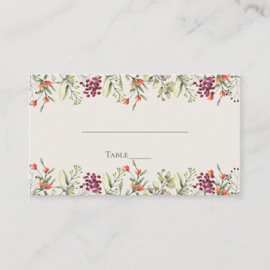 De Placement Carte fleur sauvage Meadow Mariage Place Card - Ec (Devant)