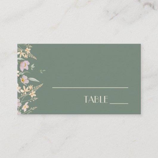 De Placement Carte fleur sauvage Sage Deco Mariage Place (Devant)