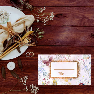De Placement Carte Fleur sauvage Whimsical Pink Plat Place