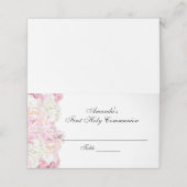 De Placement Carte Floral First Communion Custom Place (Extérieur déplié)