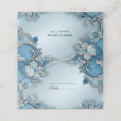 De Placement Carte Floral Orné Bleu (Extérieur déplié)