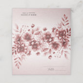 De Placement Carte Floral Place Dusty Rose (Extérieur déplié)