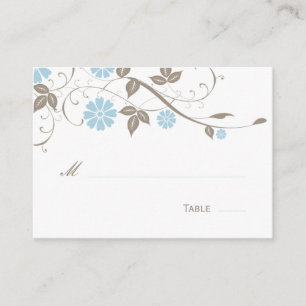 De Placement Carte Florale moderne - Aqua Blue