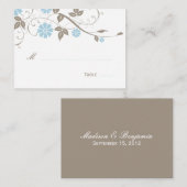 De Placement Carte Florale moderne - Aqua Blue (Devant / Derrière)