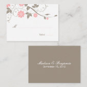 De Placement Carte Florale moderne - Rose doux (Devant / Derrière)