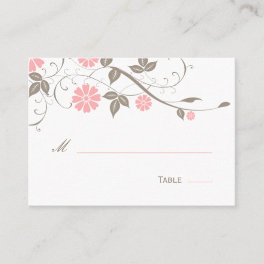 De Placement Carte Florale moderne - Rose doux (Devant)