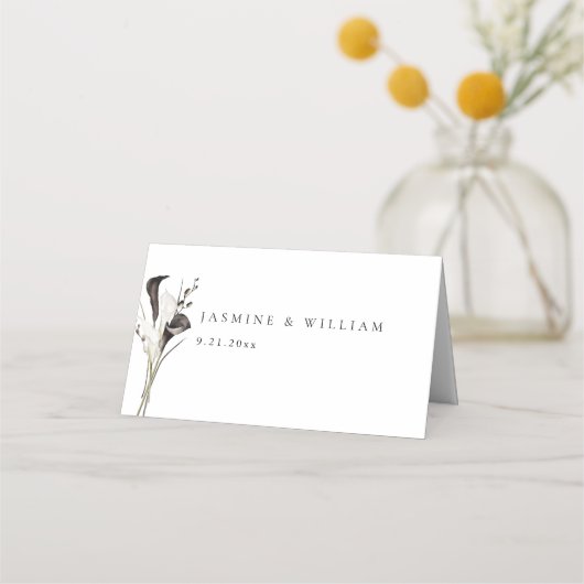 De Placement Carte Florale Noir & Blanc - Blanc (Dos)