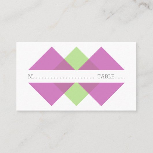 De Placement Carte Fuchsia Green Geometry Trim Place (Devant)