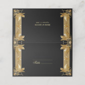 De Placement Carte Gold Black Ornate Floral Place (Extérieur déplié)