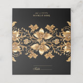 De Placement Carte Gold Black Ornate Floral Place (Extérieur déplié)