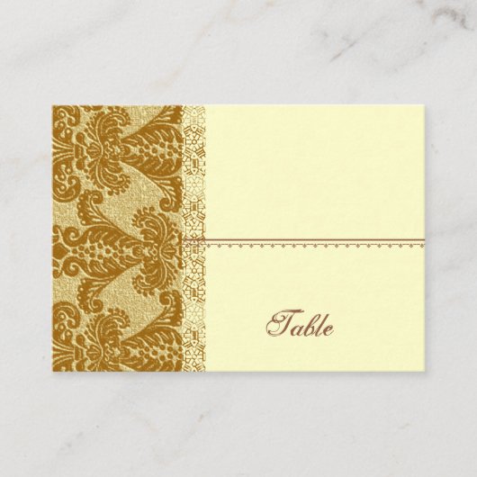 De Placement Carte Gold Damask Place - Mariage (Devant)