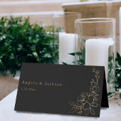De Placement Carte Gold Linal Floral Blanc & Gold Place - Noir