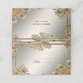 De Placement Carte Gold Ornate Floral Frame Place (Extérieur déplié)