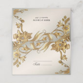 De Placement Carte Golden Wavy Feuille Floral Place (Extérieur déplié)