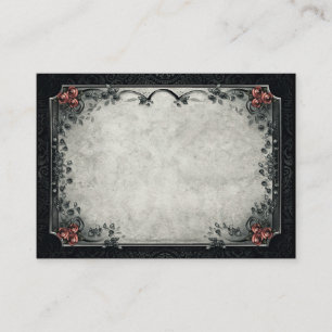 De Placement Carte Halloween noir & gris rouge Roses BLANC Plac