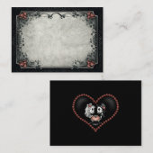 De Placement Carte Halloween noir & gris rouge Roses BLANC Plac (Devant / Derrière)