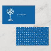 De Placement Carte Hanoukka Motif bleue Place (Devant / Derrière)