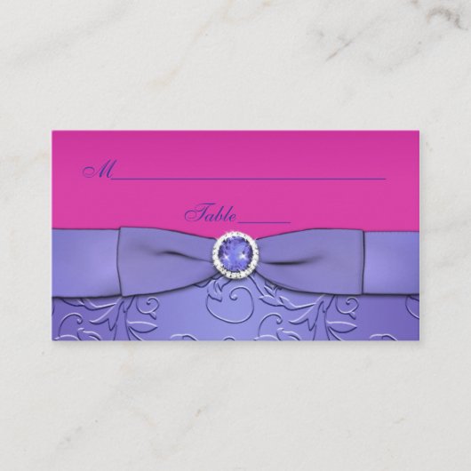 De Placement CARTE IMPRIMÉE RIBBON Fuchsia, Floral Violet (Devant)