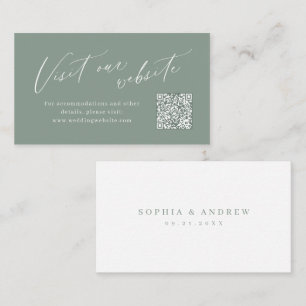 De Placement Carte insert code QR site web minimaliste Sage