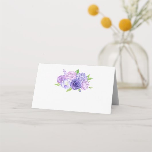 De Placement Carte Mariage à l'aquarelle ultra violette (Devant)