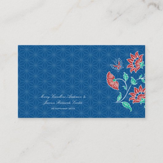De Placement Carte Mariage Aiyana Floral Batik (Devant)