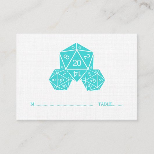 De Placement Carte Mariage Aqua D20 Dice (Devant)