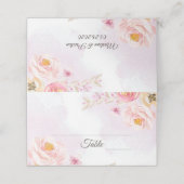 De Placement Carte Mariage aquarelle rose & or Floral (Extérieur déplié)