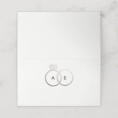 De Placement Carte Mariage argent moderne Anneau Monogramme (Extérieur déplié)