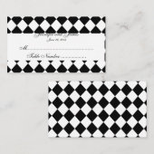 De Placement Carte Mariage Arlequin noir et blanc (Devant / Derrière)
