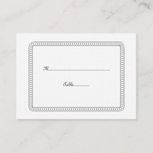 De Placement Carte Mariage arrondie en ébène (Devant)