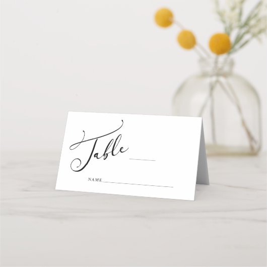 De Placement Carte Mariage Black Modern Script Simple (Devant)