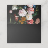 De Placement Carte Mariage Black Red Floral (Extérieur déplié)