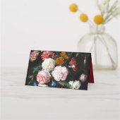 De Placement Carte Mariage Black Red Floral (Dos)