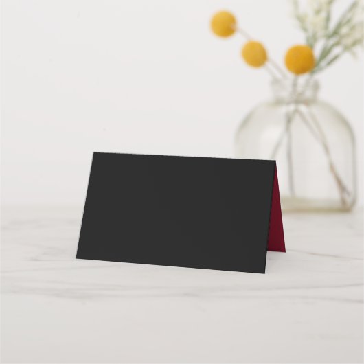 De Placement Carte Mariage Black Red Floral (Devant)