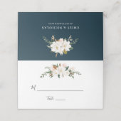 De Placement Carte mariage blanche à fleurs rose magnolia (Extérieur déplié)