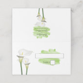 De Placement Carte Mariage blanche Calla Lilies Aquarelle (Extérieur déplié)