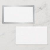 De Placement Carte Mariage blanche élégante en argent (Devant / Derrière)
