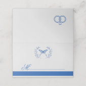 De Placement Carte Mariage Bleu Papillon (Extérieur déplié)