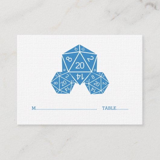 De Placement Carte Mariage Blue D20 Dice (Devant)