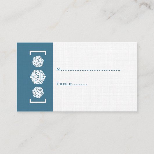 De Placement Carte Mariage Blue D20 Dice Gamer (Devant)