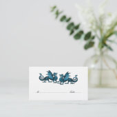 De Placement Carte Mariage Blue Elegant Dragons (Debout devant)