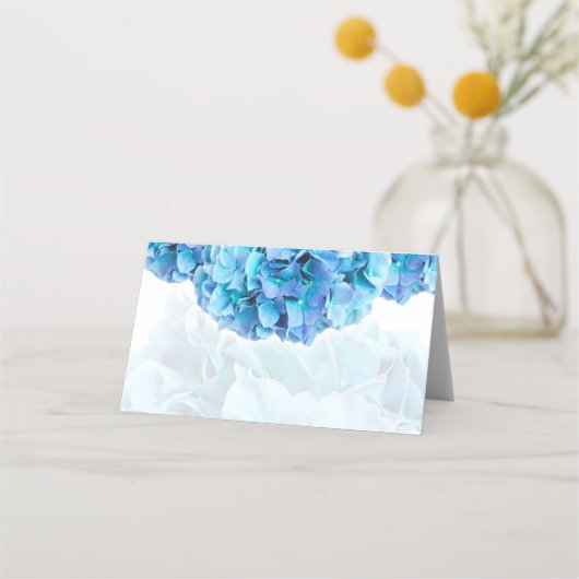 De Placement Carte Mariage Blue Hydrangeas (Dos)