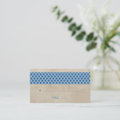 De Placement Carte Mariage Blue Rustic Quatrefoil (Debout devant)